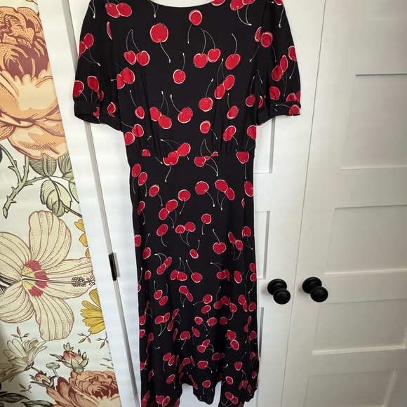 NWT The Kooples Cherry Print Black Dress - Picture 3 of 4